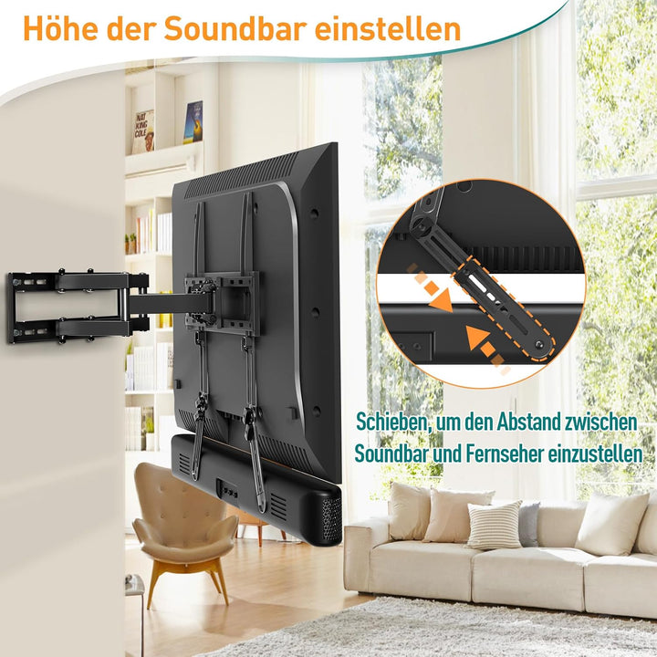 ELIVED Soundbar Halterung für die meisten Soundbars bis zu 6.8 kg, Soundbar-TV-Halterung, werkzeuglo