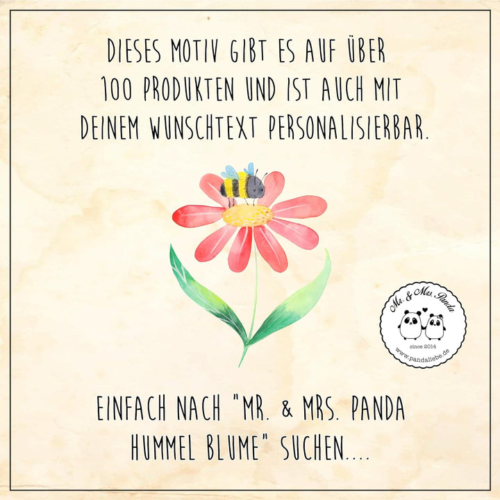 Mr. & Mrs. Panda Serviertablett Hummel Blume - Geschenk, Holztablett, Feld, Dekotablett, Tiere, Tier