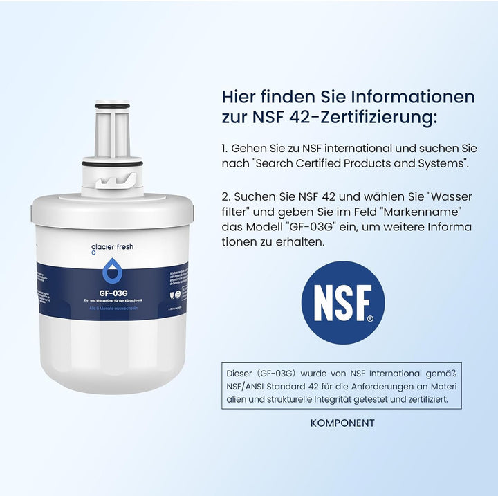 GLACIER FRESH DA29-00003G Kühlschrank Wasserfilter, kompatibel mit DA29-00003G, DA29-00003B, DA29-00
