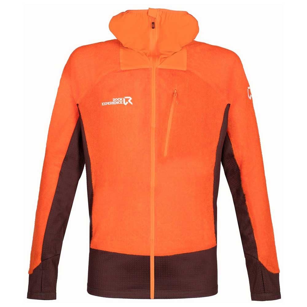 Rock Experience Herren Pinnacle Hoodie Fz Jacket L 0630 FLAME+0413 BITTER CHOCOLATE, L 0630 FLAME+04