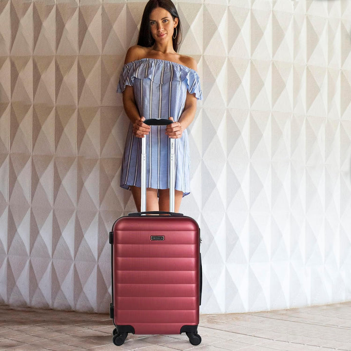 ITACA - Koffer Set Mit Rollen In Gross Für Reisen - Reisekoffer Set Aus Robuster Hartschalenkoffer-S