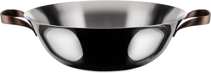 Alessi edo Wok mit Griffen, Metall, Stahl, braun, 3