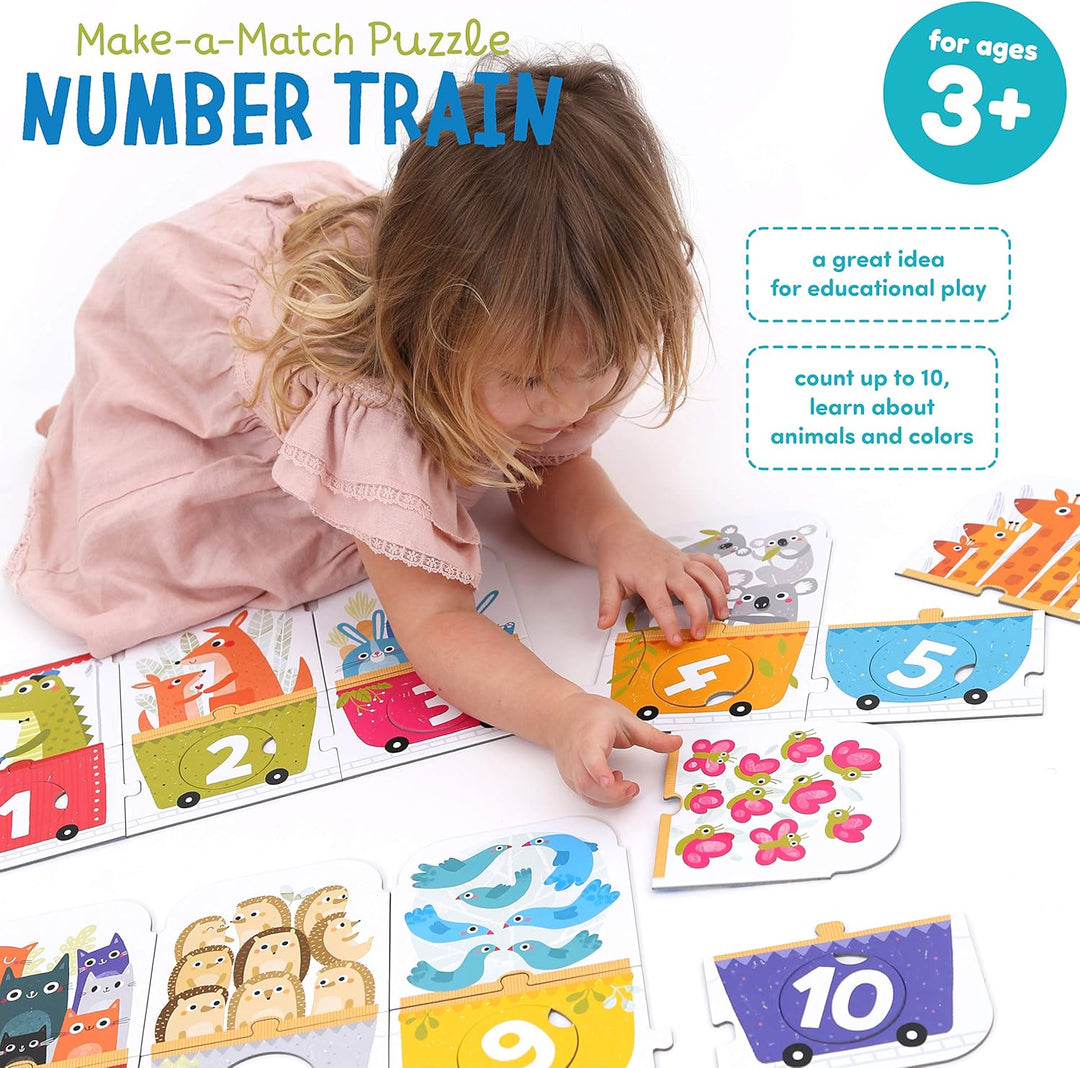 Banana Panda - Make-a-Match Puzzle Number Train - enthält 30 grosse Teile zum Lernen von Zahlen und