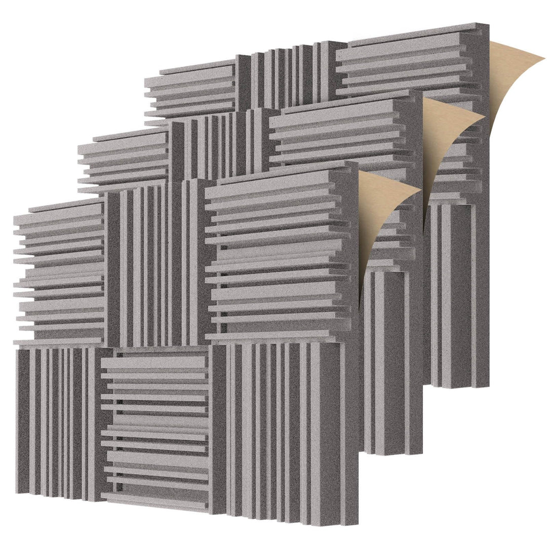 BXI Dichte Akustikschaum-Paneele, 30 x 30 x 5 cm 18 Stück – Breitband-Schallabsorber, dicke Schalldä