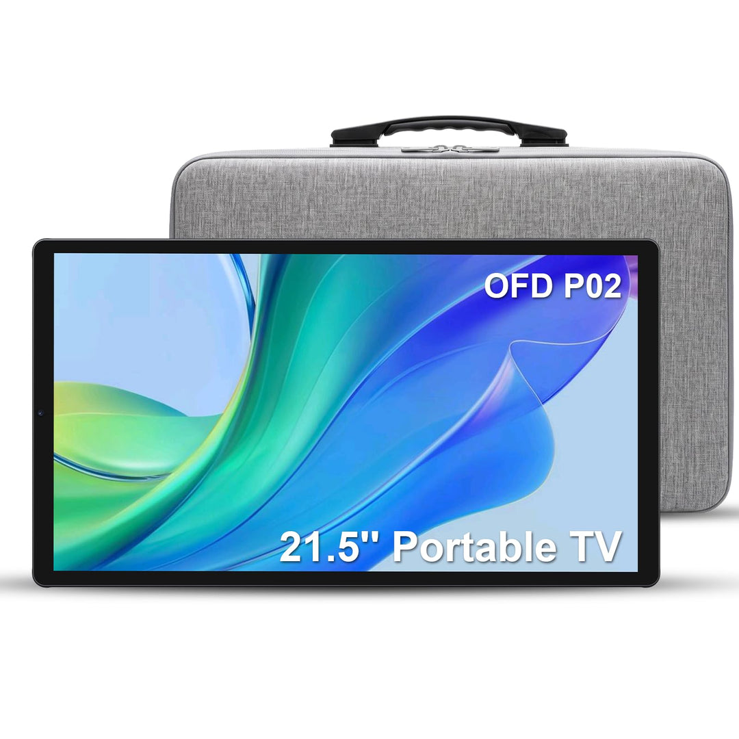 OFD 21.5 Zoll FHD Smart Portable TV,Android 15 OS,6GB RAM + 128GB Speicher, Tragbarer 1080P Touchscr