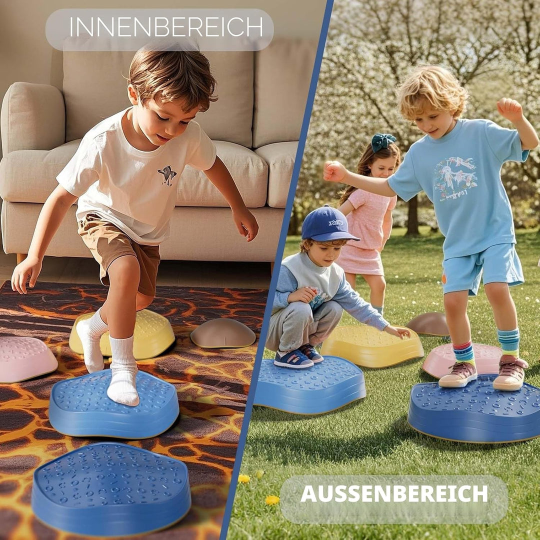 KidBloom Balanciersteine für Kinder, Geschenk Mädchen & Junge 2 3 4 5 Jahre | Rutschfest,5 Stapelste