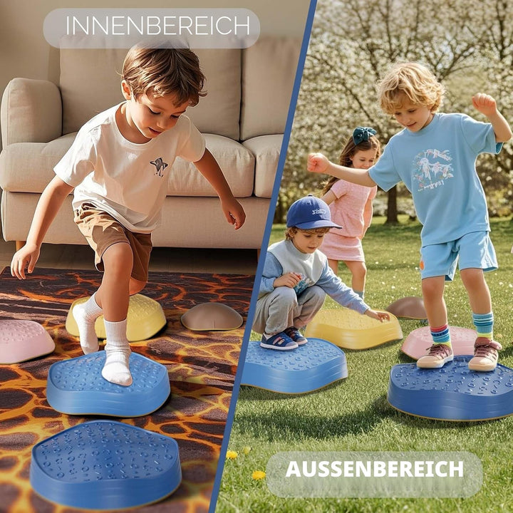 KidBloom Balanciersteine für Kinder, Geschenk Mädchen & Junge 2 3 4 5 Jahre | Rutschfest,5 Stapelste