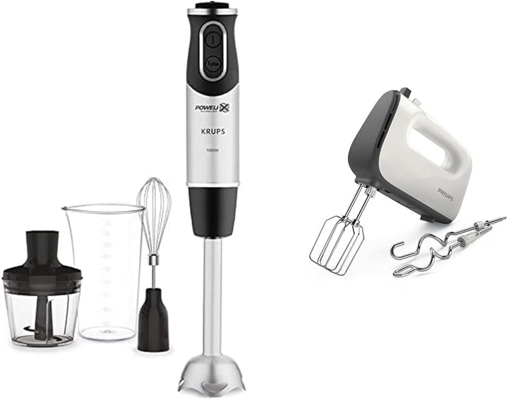 Krups Perfect Mix Stabmixer HZ6568 | Blender | 1000 Watt | Wdelstahlfuss 500 ml Zerkleinerer | 800 m