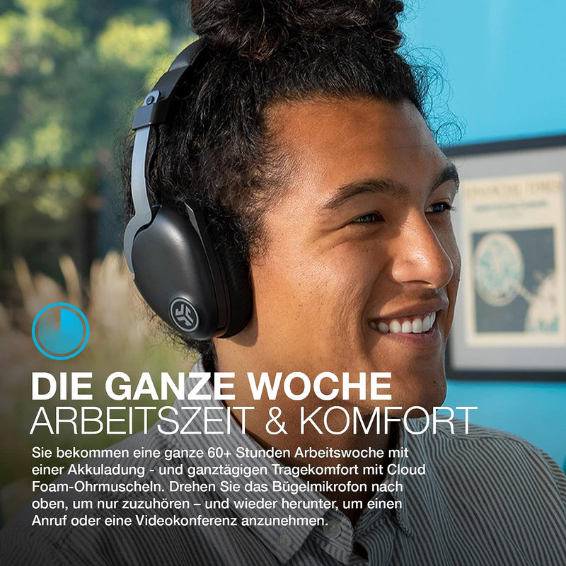 JLAB JBuds Work Wireless Headset mit Mikrofon - Over-Ear Computer Headsets, Kopfhörer Verwendbar mit