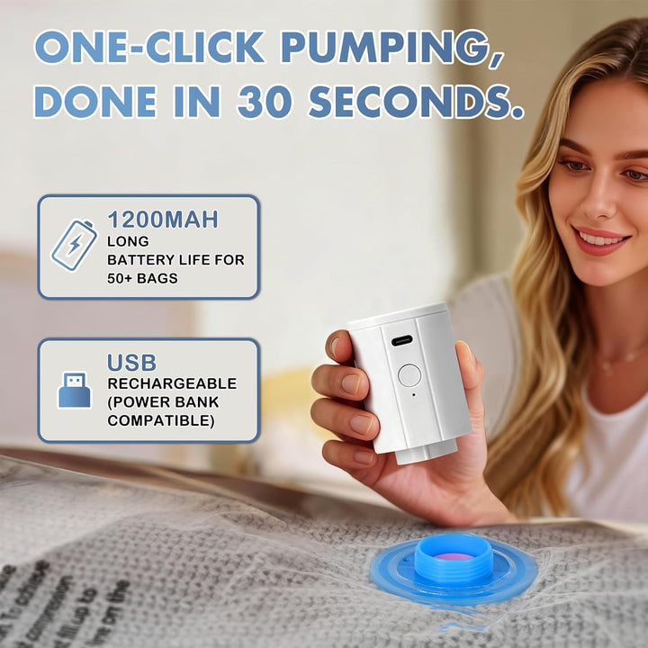 BoxLegend Reise Vakuumbeutel mit Elektropumpe 6 Stück Vakuum Aufbewahrungsbeutel 2S+2XS+2XXS Vakuum