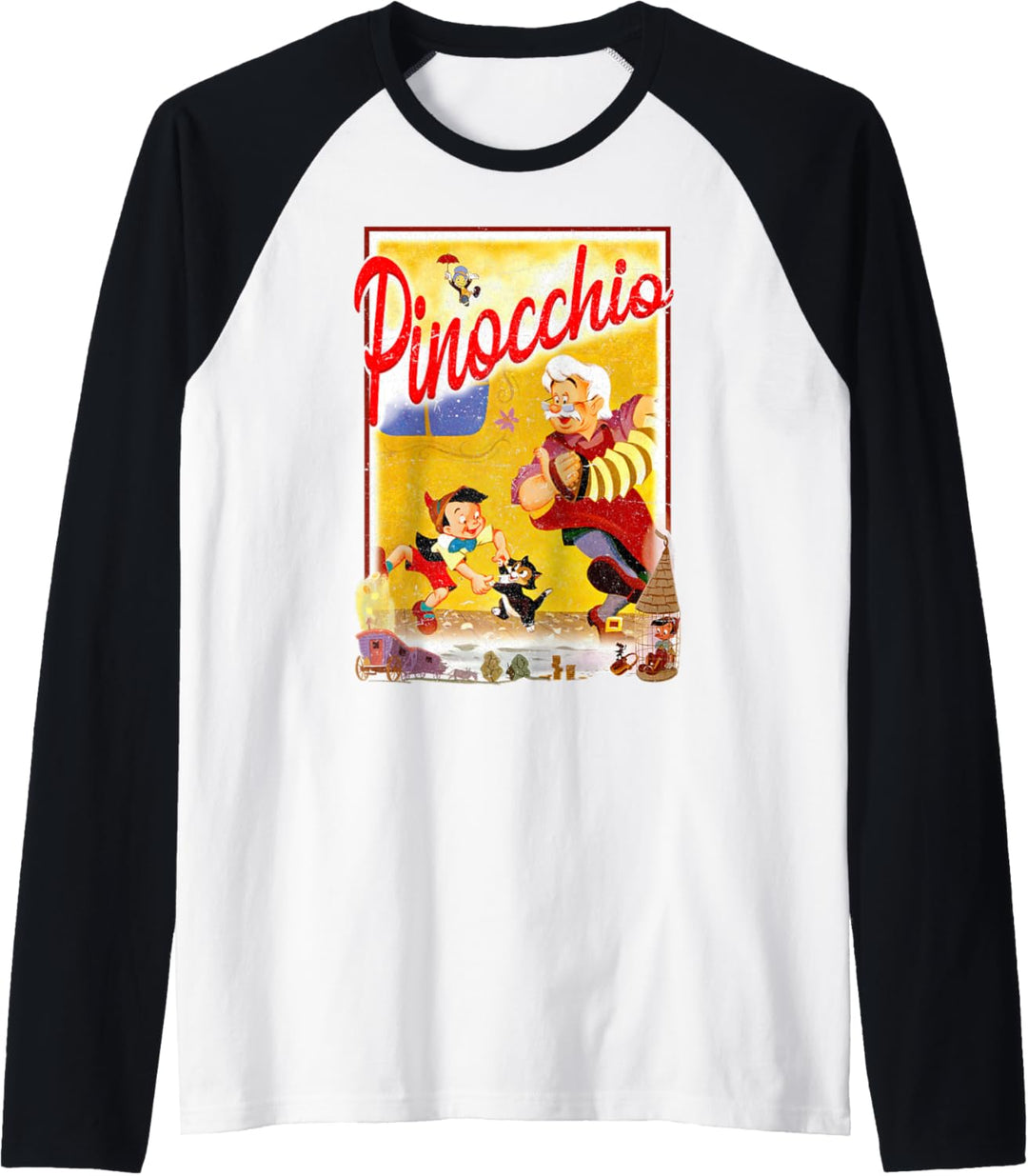 Disney Pinocchio Vintage Storybook Poster Raglan