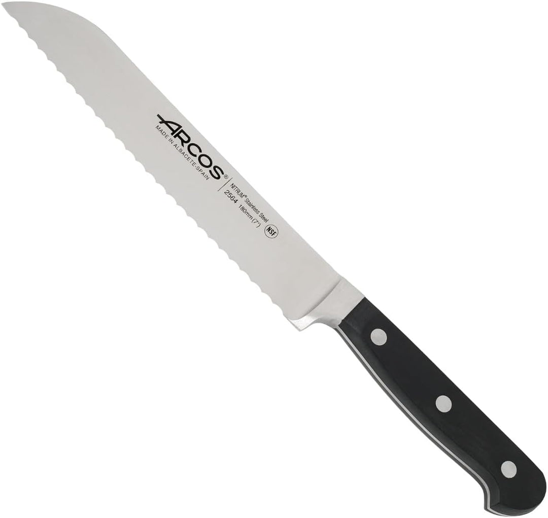 Arcos 256400 Serie Clasica - Brotmesser - Klinge aus Nitrum geschmiedetem Edelstahl 180 mm - HandGri