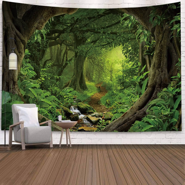 Mesnt Wandteppich Natur Gross, Wandtuch Landschaft Baum Psychedelische Wandbehang Bettwäsche Tapisse