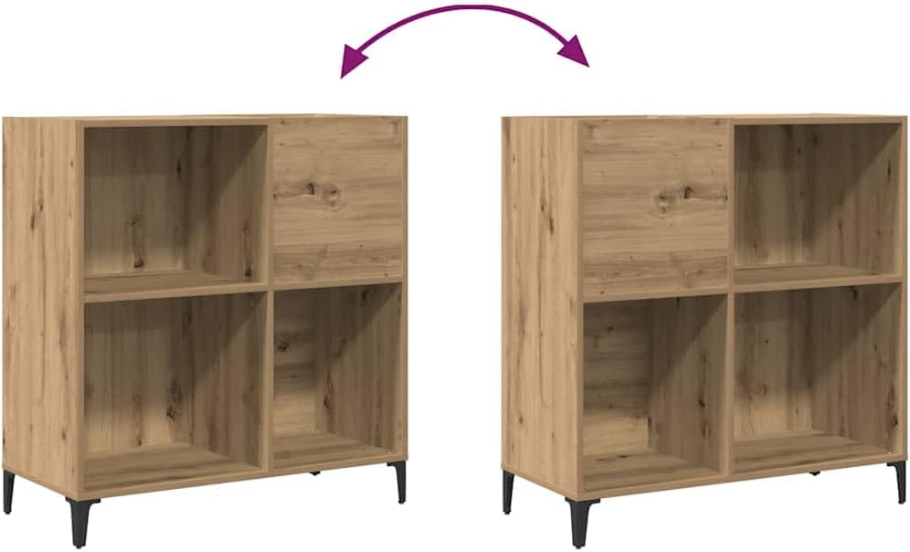vidaXL Plattenschrank Artisan-Eiche 84,5 x 38 x 89 cm Holzwerkstoff Vinylschrank LP-Schrank Schallpl