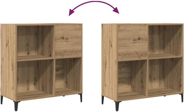 vidaXL Plattenschrank Artisan-Eiche 84,5 x 38 x 89 cm Holzwerkstoff Vinylschrank LP-Schrank Schallpl