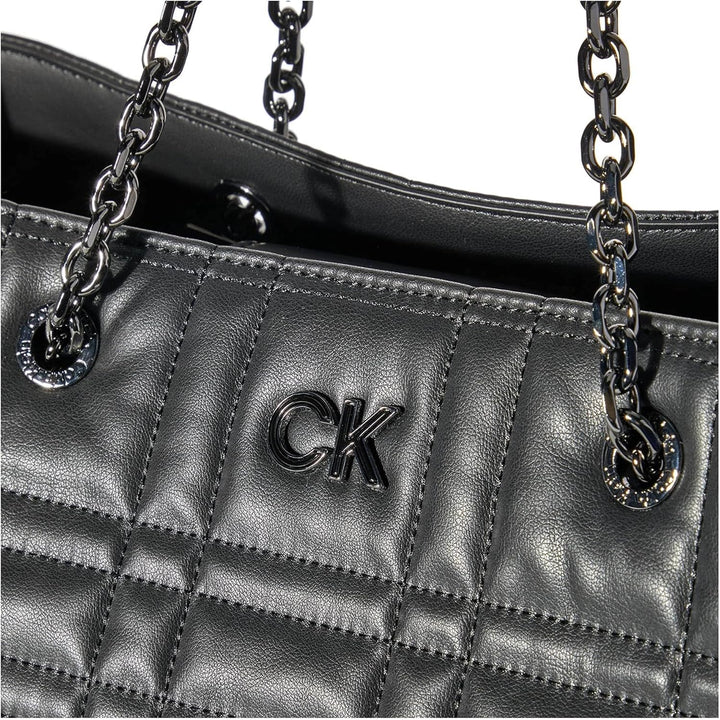 Calvin Klein Re-Lock Quilt-Tragetasche mit Lpt Cmpt, Schwarz, Einheitsgrösse, Ck Schwarz, Einheitsgr