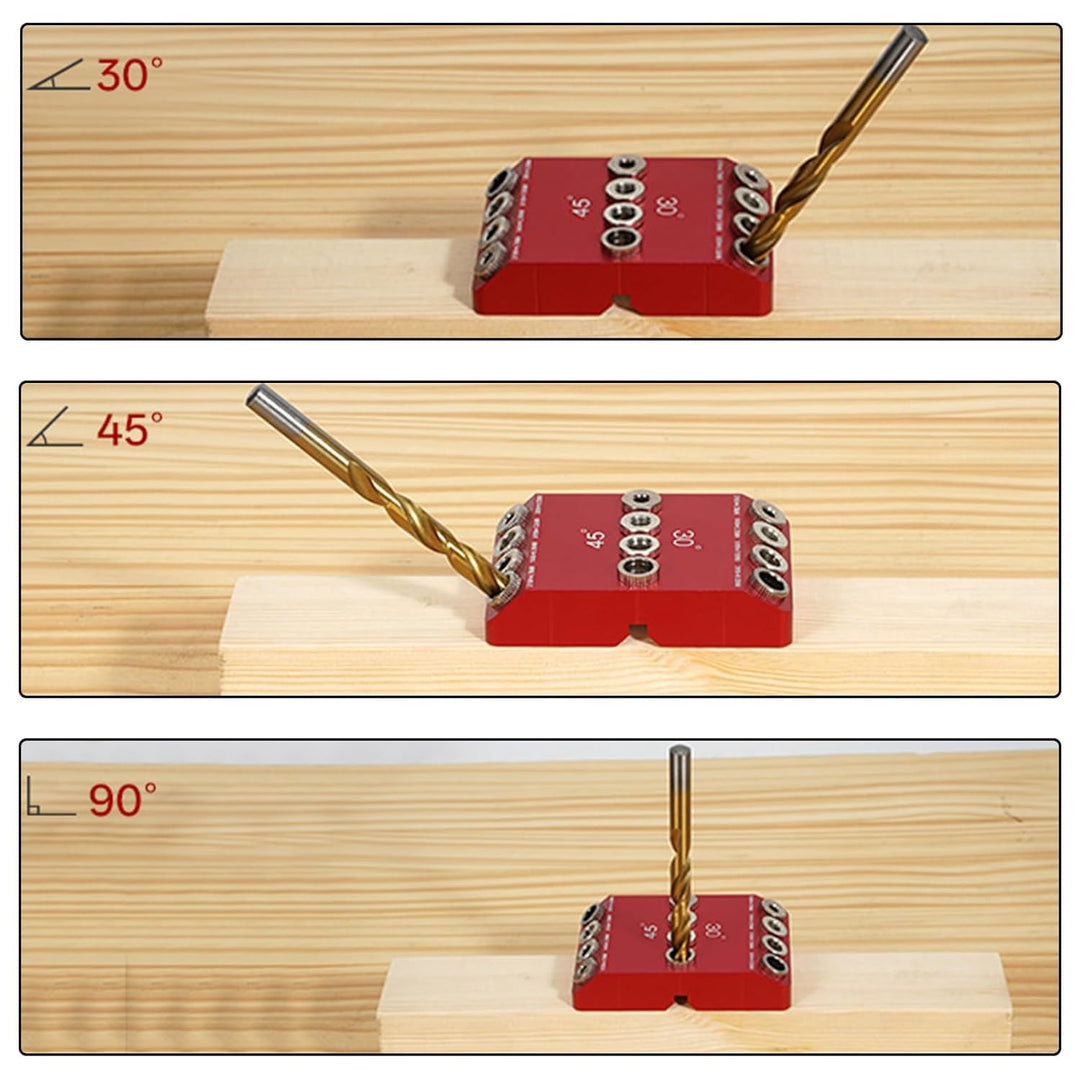 Holzdübel Bohrschablone Mobelbau, Bohrständer Senkrecht für 30° 45° 90° Bohren, Mehrwinkelneigung Bo