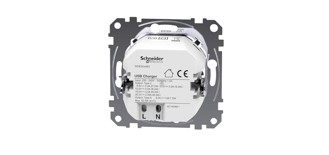 Schneider Electric Merten MEG4366-0120 USB Ladestation-Einsatz Typ A+C mit Power-Delivery-Technologi