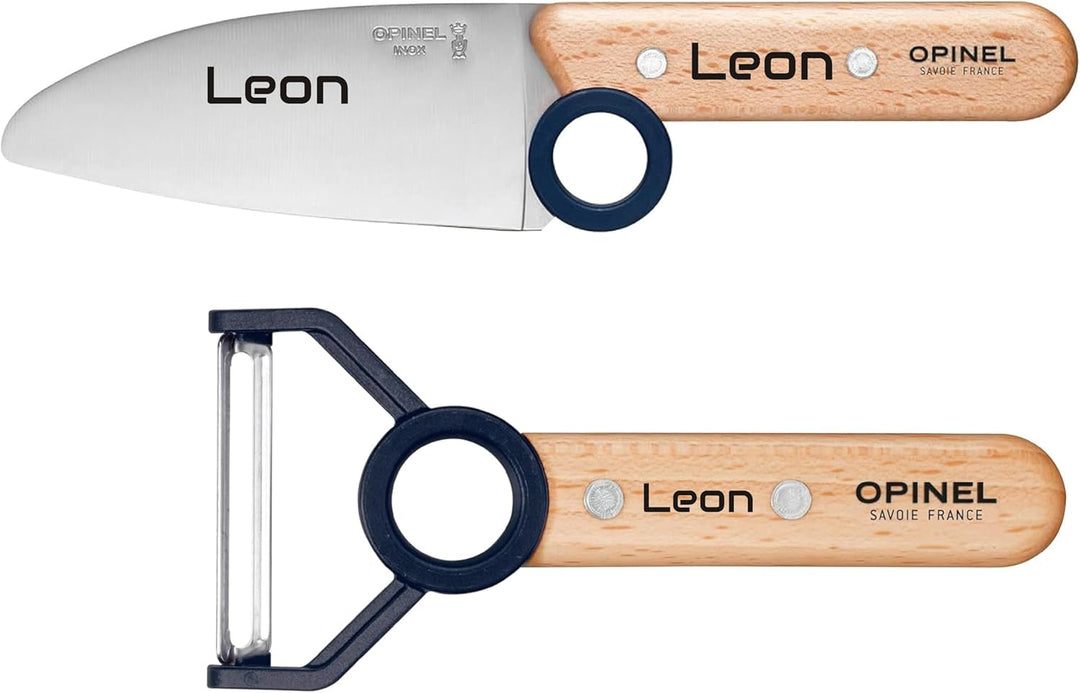 Opinel Le Petit Chef Kinder-Küchenmesser-Set mit Holzgriff | 3-teilig | persönliche Gravur | Sparsch