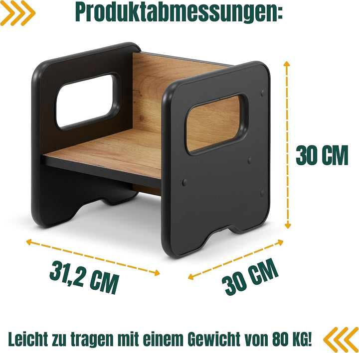 defiPad Sitzhocker für Kinder | Stylisch Wendehocker | Kindersessel ab 1 Jahr | Babystuhl Hocker Hol