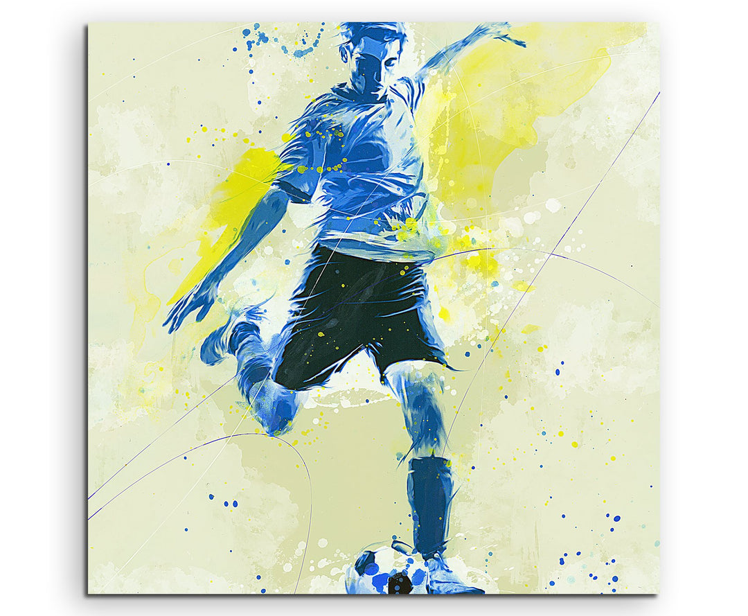Paul Sinus Art Fussball 60x60cm SPORTBILDER Splash Art Wandbild Aquarell Art