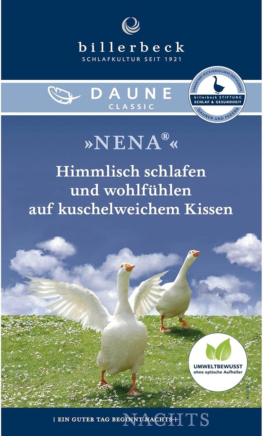 Billerbeck 3-Kammer-Kissen | Nena | 80 x 80 cm | geeignet für Hausstauballergiker | mittlere Stützkr