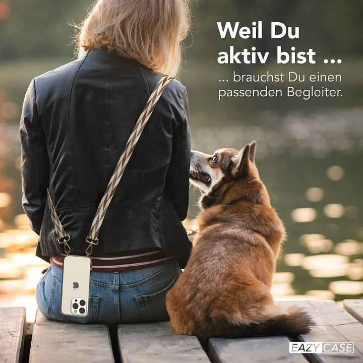 EAZY CASE Handykette - Verstellbares Taschenband kompatibel mit iPhone 15 Pro, Schulterriemen, Handy