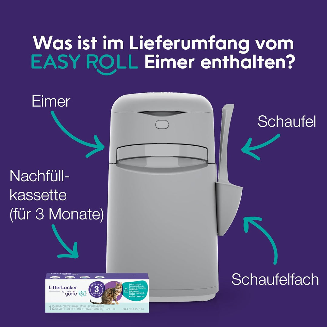 Litter Genie Easy Roll, No.1 in den USA, Katzenstreu-Eimer, preiswerteres und umweltfreundlicheres E