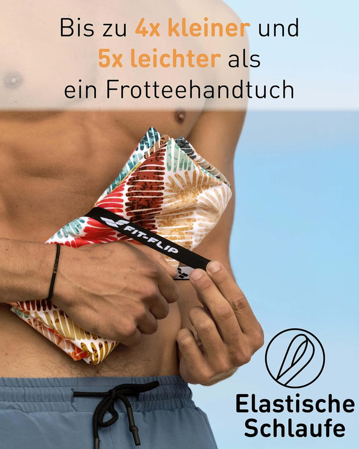 Fit-Flip Strandtuch XXL aus Mikrofaser - leicht und schnelltrocknend - 100% recyceltes Strandhandtuc