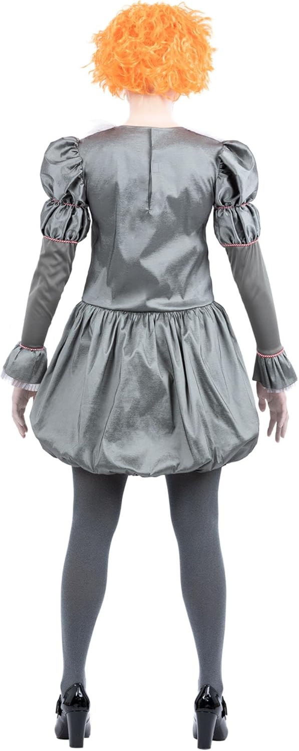 Smiffys IT Chapter Two Pennywise Kostüm für Erwachsene, Kleid mit Nackenrüschen und Strumpfhosen, gr