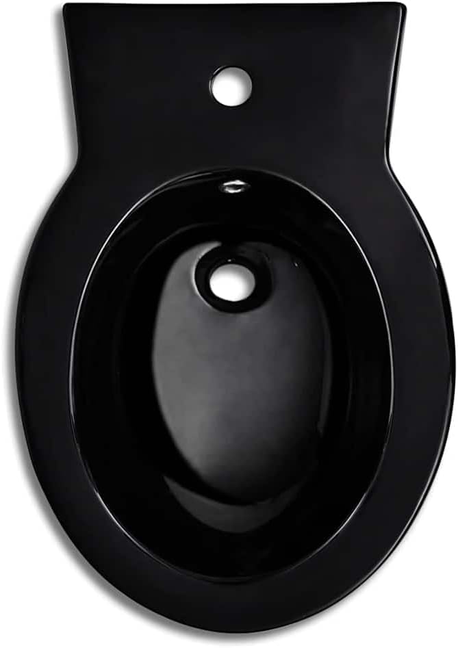 Bidet, rund, zum Aufstellen, aus Sanitärkeramik, schwarz, für Badezimmer
