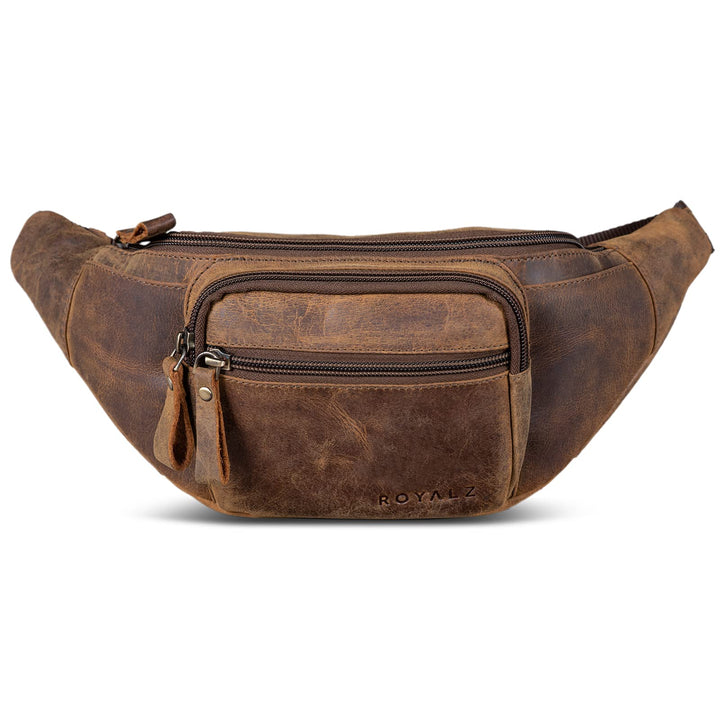 'Alabama' Gürteltasche Leder Herren Damen Bauchtasche Retro Vintage Look Hüfttasche flach Brusttasch