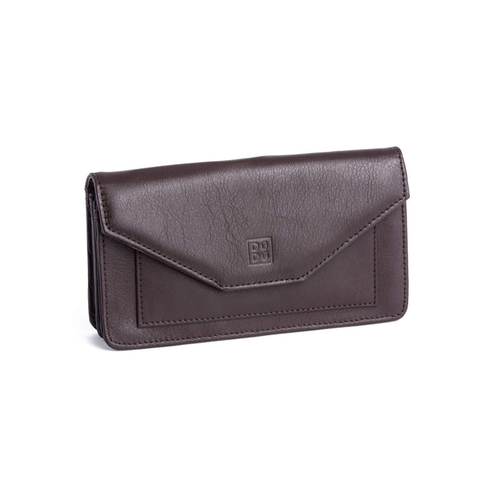 Demenbrieftasche Etui Portemonnaie aus echtem Vollnarben-Kalbsleder mit Münzfach und Druckknopf von