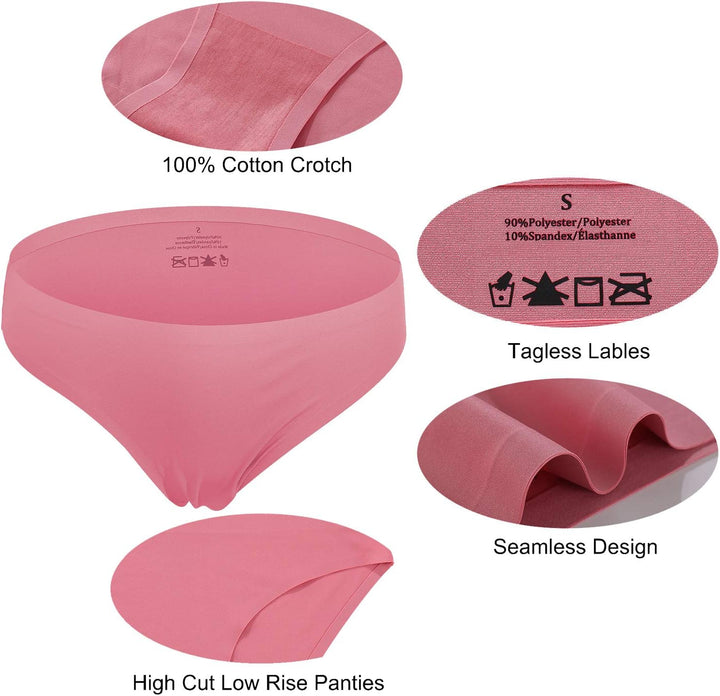 6er Pack Damen Seamless Slips Nahtlo Hipster Unsichtbare Unterhosen Sexy Unterwäsche Bequem Dessous