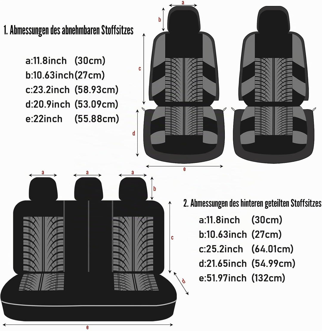 AUTOYOUTH Autositzbezüge, Vordersitzbezüge, mit geteilter Autobank, für Damen, komplettes Set, Sitzs