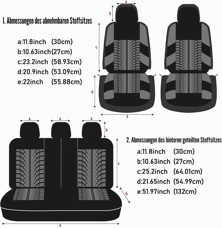 AUTOYOUTH Autositzbezüge, Vordersitzbezüge, mit geteilter Autobank, für Damen, komplettes Set, Sitzs