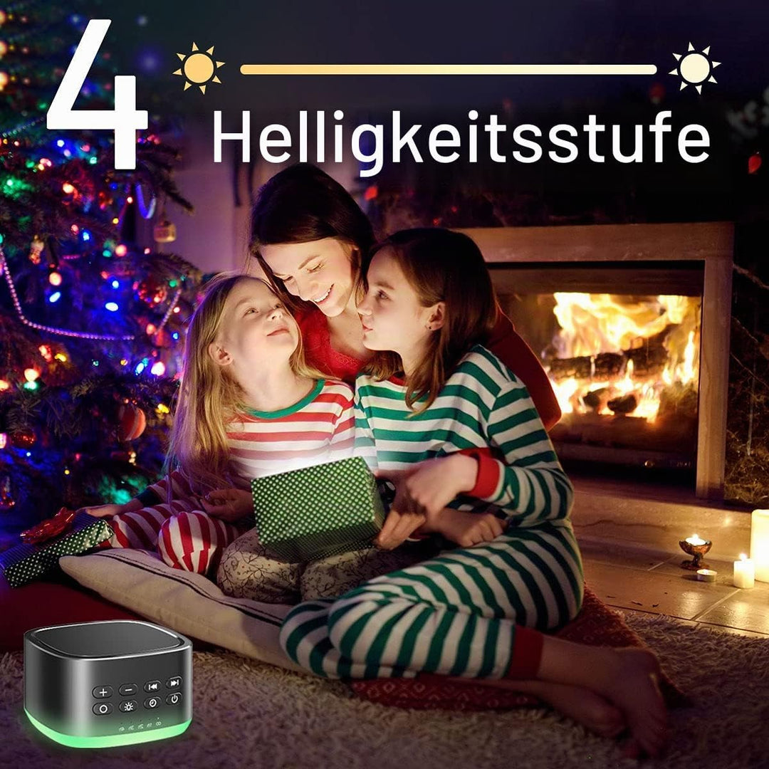 Magicteam Einschlafhilfe Weisses Rauschen mit 10 Farben Lichter und 25 Natürliche Berruhigen Klänge