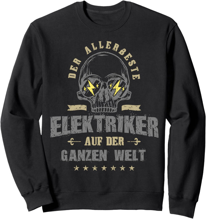 Der Beste Elektriker Zitat Totenkopf Azubi Papa - Geschenk Sweatshirt