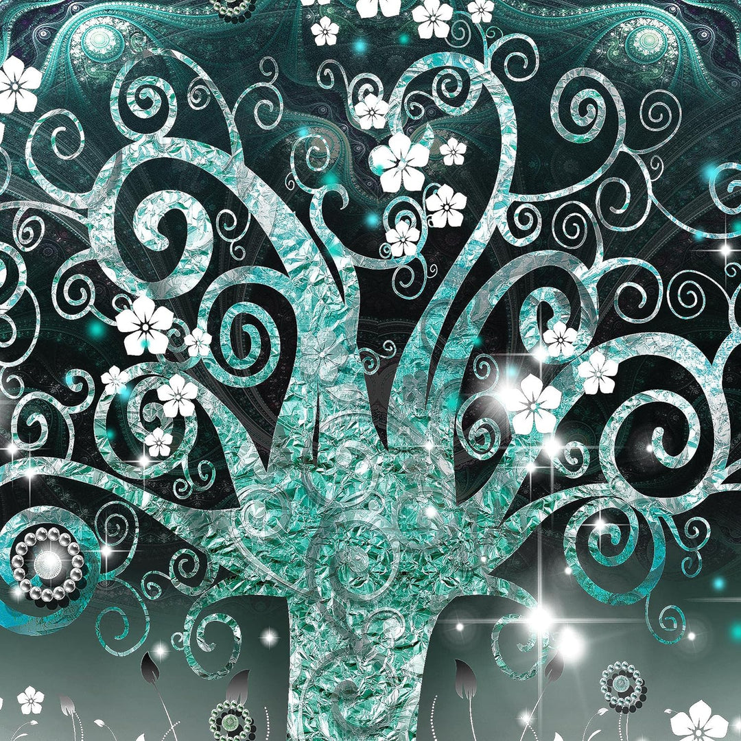 Runa Art Wandbilder Gustav Klimt Baum des Lebens 5 Teilig Bild auf Vlies Leinwand Deko Wohnzimmer Sc