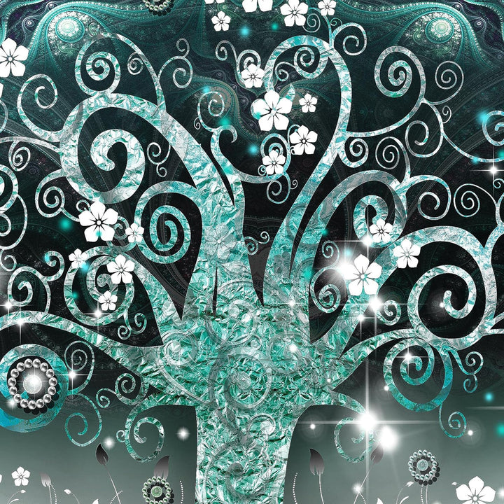 Runa Art Wandbilder Gustav Klimt Baum des Lebens 5 Teilig Bild auf Vlies Leinwand Deko Wohnzimmer Sc