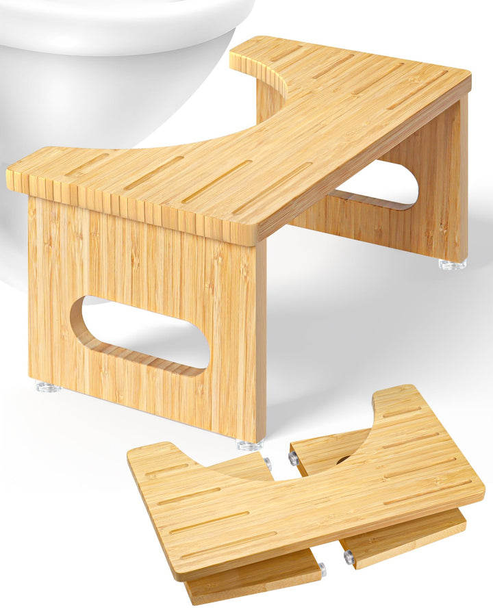 Toilettenhocker Holz – WC Hocker fur Erwachsene – Toilettenhocker Holz Klappbar - Squatty Kackhocker