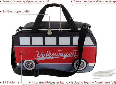 BRISA VW Collection - Volkswagen isolierte Kühl-Wärme-Thermo-Picknick-Lunch-Tasche-Box für Lebensmit