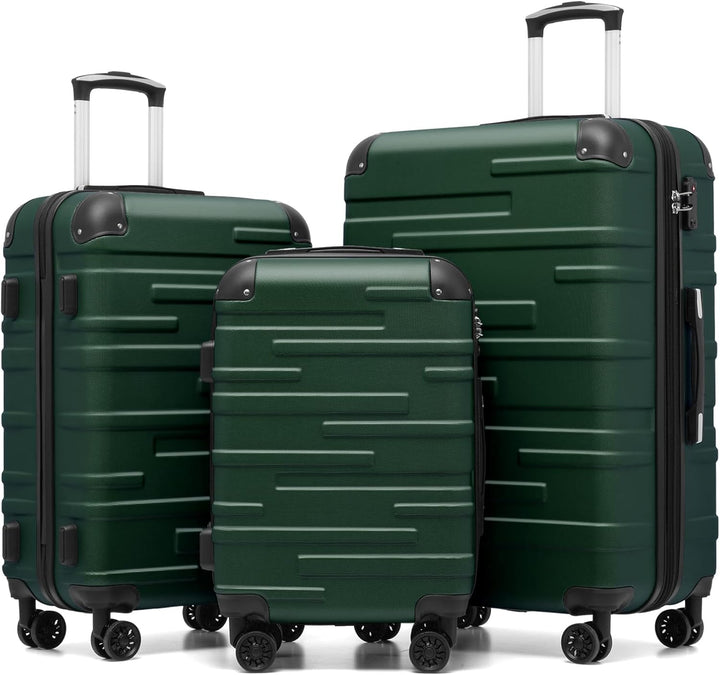 COOLIFE Hartschalen-Koffer Rollkoffer Reisekoffer Vergrösserbares Gepäck (Nur Grosser Koffer Erweite