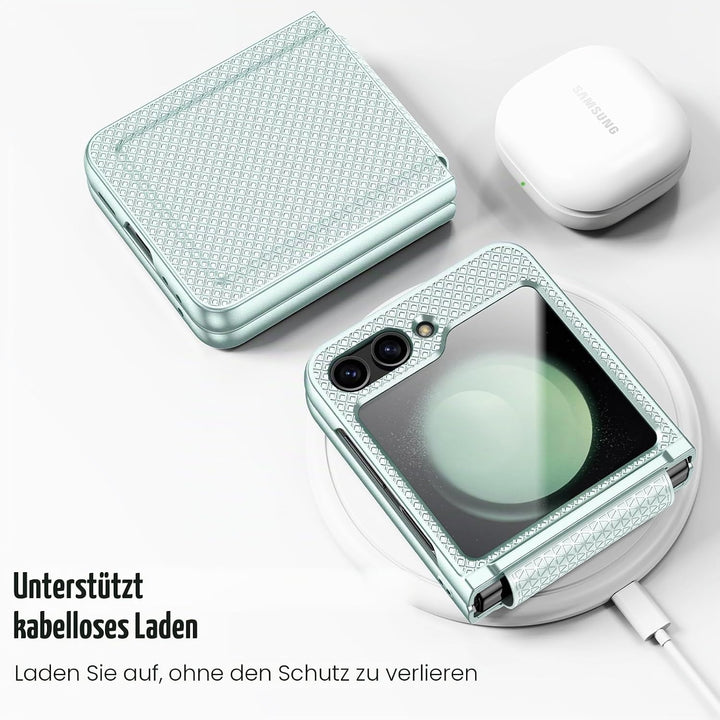 Doeshine for Samsung Galaxy Z Flip 5 Hülle mit Scharnierschutz &amp; Displayschutzfolie, Rutschfester Te