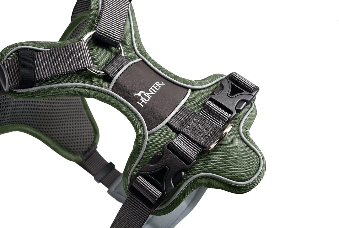 HUNTER DIVO Hundegeschirr, L-XL, 79-107 cm, gün/grau 79 - 107 cm grün/grau, 79 - 107 cm grün/gr