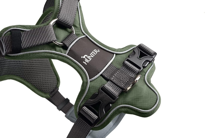 HUNTER DIVO Hundegeschirr, L-XL, 79-107 cm, gün/grau 79 - 107 cm grün/grau, 79 - 107 cm grün/gr