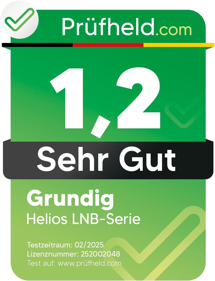 [ Test SEHR GUT, Note 1.2 *] GSS Helios Quattro LNB + 8X Fstecker, mit LTE Abschirmung &amp; Sun Protect
