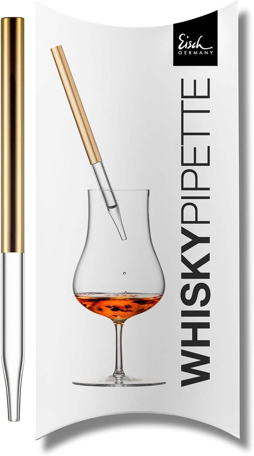 EISCH Whisky Pipette Gold - Handgefertigte Glaspipette veredelt mit echtem Gold - Made in Germany, G