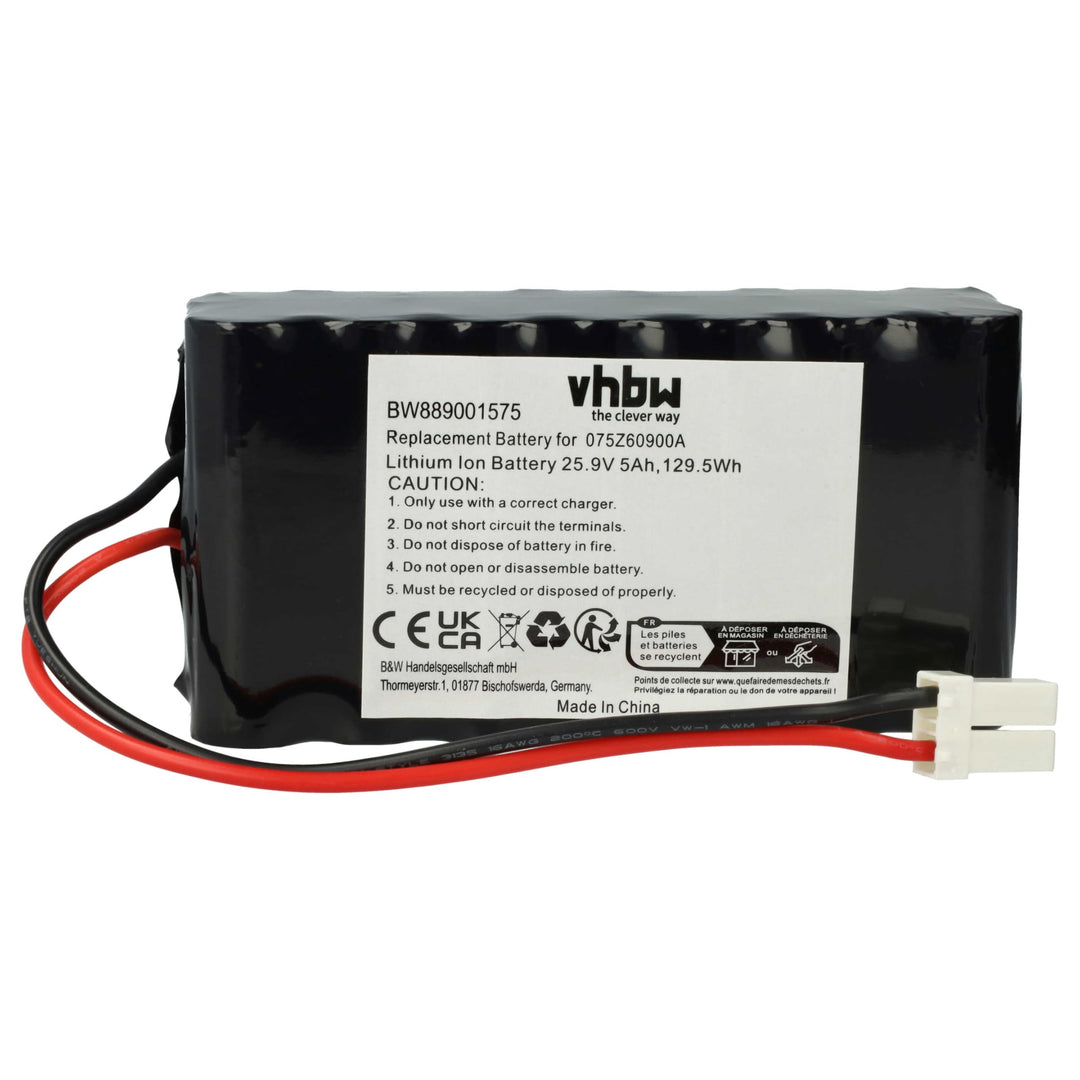 vhbw Akku kompatibel mit Ambrogio L20 S+, Twenty Rasenmäher (5000mAh, 25,9V, Li-Ion)
