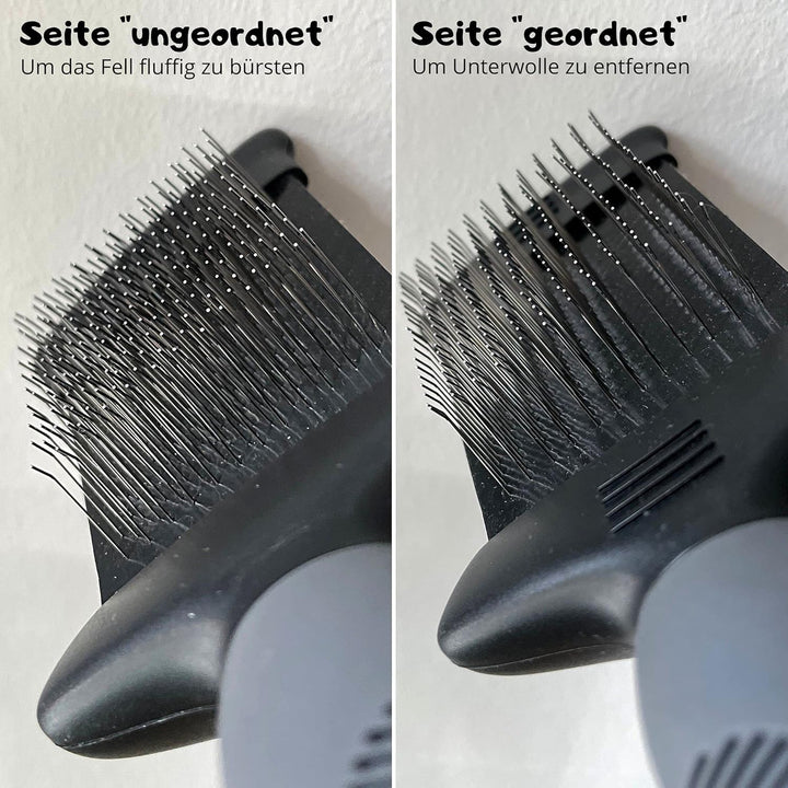 Moki Bär Zupfbürste für Hunde - Flexibler Kopf - Zum Lösen von Knoten und Verfilzungen - Tägliche Fe